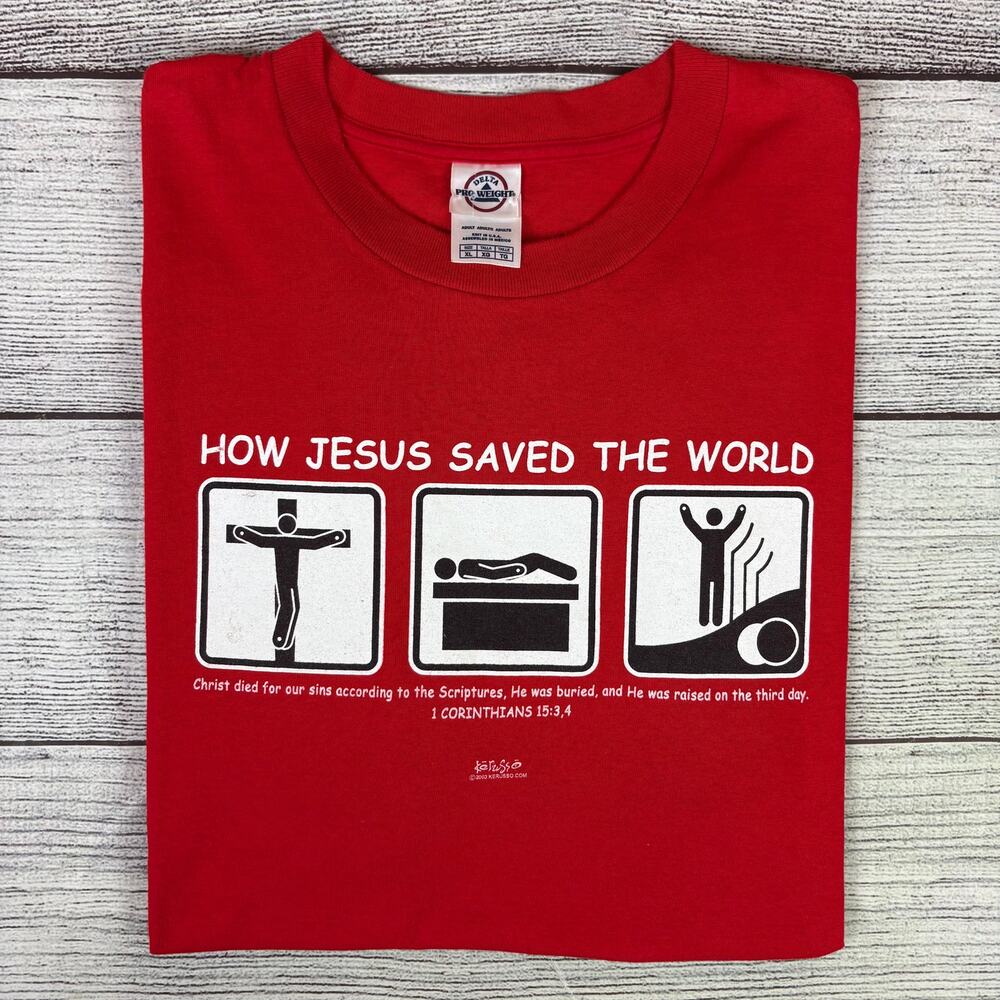 Vintage 2003 How Jesus Saved The World 1 Corinthians 15:3 T-shirt